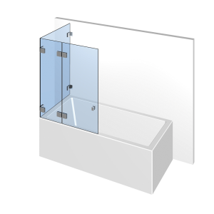 Glasdusche Flinter 8-605, 1flg. Duschtür mit Festteil auf der Badewanne