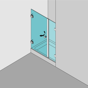 Befestigung des Festteils an der Wand mittels Winkelverbindern