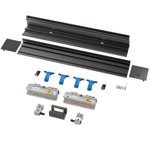 Schiebetürset DORMA MUTO Comfort M 60 - Darstellung der Einzelteile - für Flügelbreite bis 1.300 mm in lm schwarz