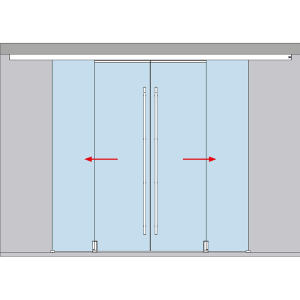 MUTO Premium Telescopic 80 SET 18 zur Deckenmontage 4flg., Mitfahrende Bodenführung