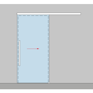 Darstellung mit einer Glasschiebetür, Wandmontage