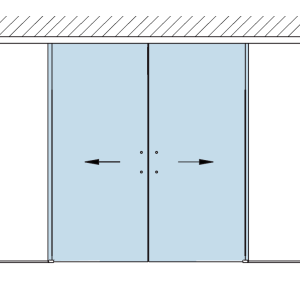 Darstellung mit einer 2flügeligen Glasschiebetür