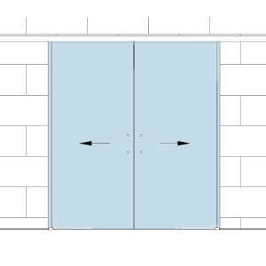 Darstellung mit 2 flügeliger Glasschiebetür