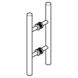 Griffstangenpaar silberfarbig aus Aluminium, 350 mm lang