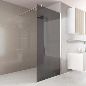Walk-In Dusche GUBI WI-700-0110 - Ausführung mit glas Parsol grau mit Profilset in glanzverchromt