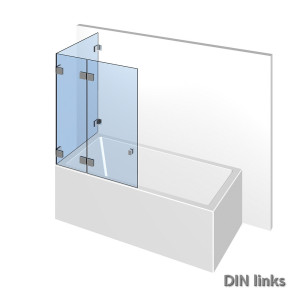 Glasdusche Nivello 11-605, 1flg. Duschtür mit Festteil auf der Badewanne