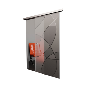 BASIC Glasschiebetür Curvy Lines - Smart Line Soft zur Wandmontage