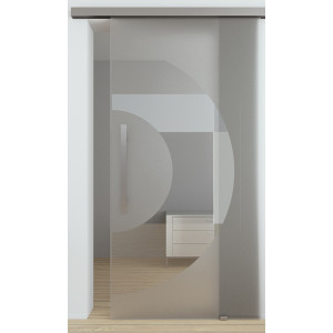 Glasschiebetuer Semicircle zur Wandmontage mit Smart Line Soft