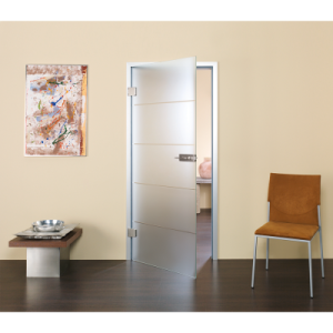 Glastür Contura 15 - satiniert mit Rillenschliff, in Standardabmessungen