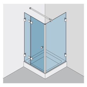Glasdusche Echtglas BF 112 Typ 230W - Seitenteilbefestigung mittels Winkelverbindern