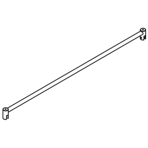 Haltestange rund, für Glas/Glas, starr, in 1.000 oder 1.500 mm Länge, glanzverchromt