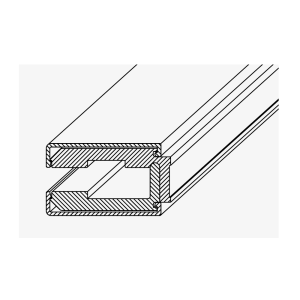 Klemmprofil mit 2 eckigen Abdeckprofilen
