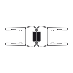 Magnetdichtung 180° für Duschpendeltüren, Glas an Glas, in verschiedenen Längen
