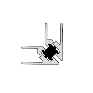 Magnetdichtung 90° Glas an Glas für Duschtüren, Aluminium