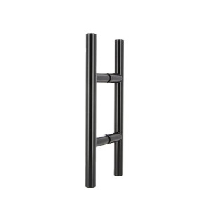 Türgriff aus Edelstahl schwarz pulverbeschichtet, Durchmesser 25 mm - Griffbereich rund