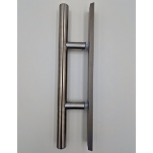 Türgriff Turin II rund mit einseitiger trapezförmiger Griffleiste, Edelstahloptik, Länge 350 mm