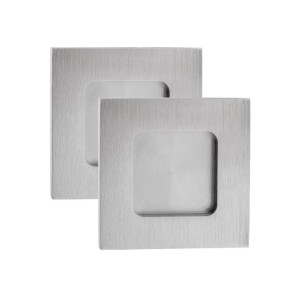 eckiges Griffmuschelpaar 70 x 70 mm in Edelstahloptik