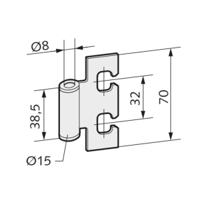 WSS Rahmenteil fuer Stahlzarge für Aufnahmeelement VN7608_160 mm