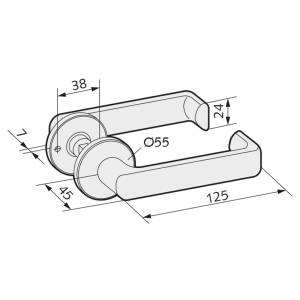 WSS Türdrücker flachovale Form mit Rosetten