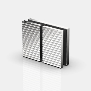 Flamea+ Linea Längsverbinder für Festteile Glas an Glas 180° für Duschen, in glanzverchromt