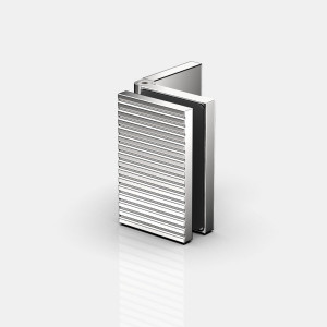 Flamea+ Linea Winkelverbinder für Festteile Glas an Wand 90°, flexibel 60 - 100° verstellbar, in glanzverchromt