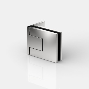 Pauli und Sohn Pontere+ Duschtürpendelband Glas an Wand 90° mit einseitiger Befestigungslasche in glanzverchromt