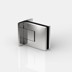 Pauli und Sohn Pontere+ Duschtürpendelband Glas an Wand 90° mit beidseitiger Befestigungslasche in glanzverchromt