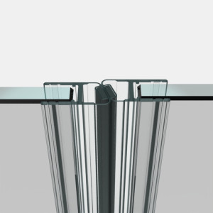 Magnetdichtung 180° Glas-Glas, anschlagend für Duschen