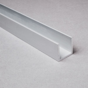 U-Profil für bis zu 16 mm Glasdicke, 20 x 20 mm