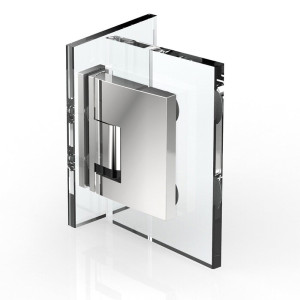 Pavone Pendeltürband Glas an Glas 90°, DIN links, mit Hebe-Senk-Funktion, innen flächenbündige Glasbefestigung, ohne Dichtung mit Kantenbearbeitung