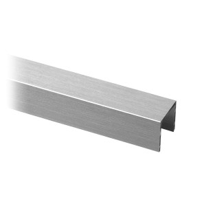 Kantenschutz U-Profil für Ganzglasgeländer aus Aluminium, eckig