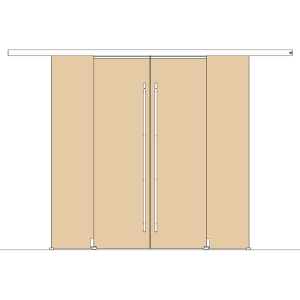 Holzschiebetuerbeschlag MUTO Telescopic - Wandmontage, 4flg, mitfahrende Bodenfuehrung