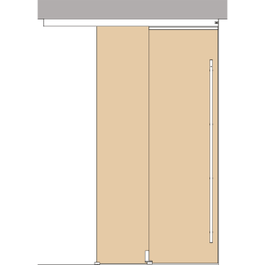 Holzschiebetuerbeschlag MUTO Telescopic - Deckenmontage, DIN rechts, mitfahrende Bodenfuehrung
