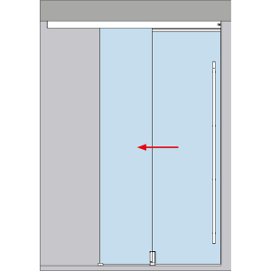 Schiebetuerbeschlag MUTO Telescopic Set 4 - Deckenmontage, DIN rechts, mitfahrende Bodenfuehrung