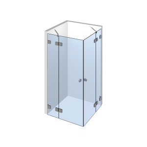 Flamea Glasdusche komplett als 2fluegelige Eckdusche