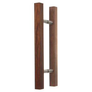 Türgriffpaar aus Holz - Griffbereich eckig 40 x 40 mm, 500 mm lang