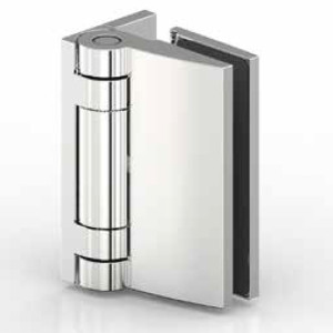 TURA Anschlagtürband Glas an Wand 90° nach außen öffnend, Lasche innen, für Duschen und Saunen