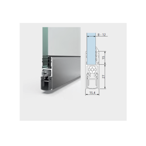 Überschub-Türschiene für Glastür mit Absenkdichtung GS-H8/12