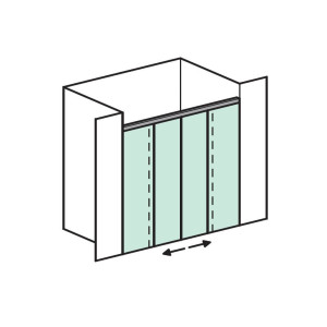Duschbeschlagset vitris Aquant 40, für 2flügelige Duschschiebetür mit Festteilen, mit SoftStop
