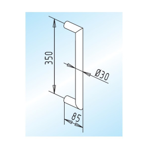 Türgriff, gerade Form, eckig, 350 mm Achsabstand, als Paar aus Edelstahl