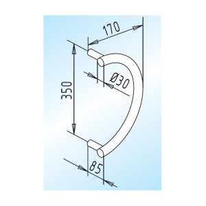 Türgriff, Halbkreis-Form, 350 mm Achsabstand, als Paar
