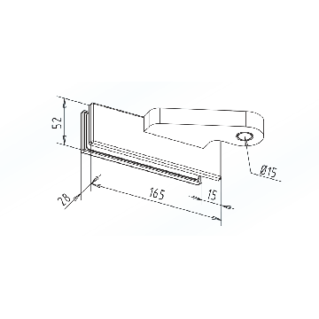 WSS Anschlagtür - oberer Klemmbeschlag, DIN links oder rechts, Glaskante wählbar