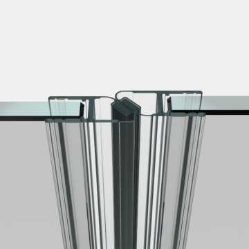 Magnetdichtung 180° Glas-Glas für Duschtueren, anschlagend