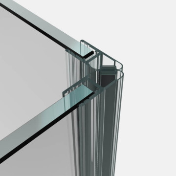 Magnetdichtung für Duschtüren 90° Glas an Glas - Kunststoff klar