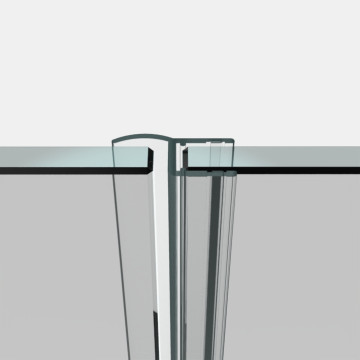 Mitteldichtprofil Glas-Glas 180° für Duschen, als Anschlagdichtung