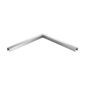 90° Ecke für U-Profil für Ganzglasgeländer aus Edelstahl V4A, abgerundet