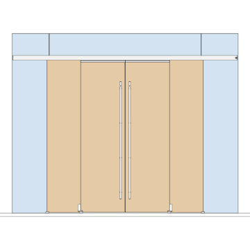 Holzschiebetuerbeschlag MUTO Telescopic 80 - Schiebetuebeschlag-SET, Glas an Glas, 4flg, mitfahrende Bodenfuehrung