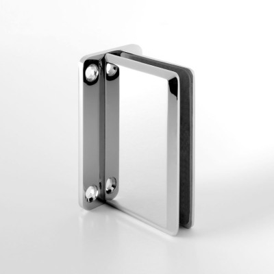 S1000 Winkelverbinder Glas an Wand 90° mit beidseitiger Anschraublasche, für Duschen in glanzverchromt