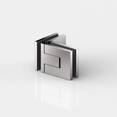 Flamea pro mini Duschtürpendelband Glas an Glas 90° Nr. 8334, glanzverchromz