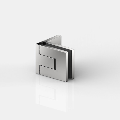Flamea pro mini Duschtürpendelband Glas an Wand 90°, glanzverchromt